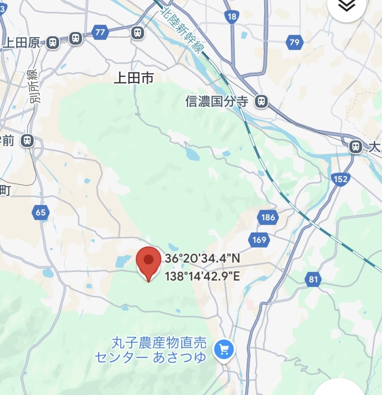 上田市の山林４０６㎡　２０万円