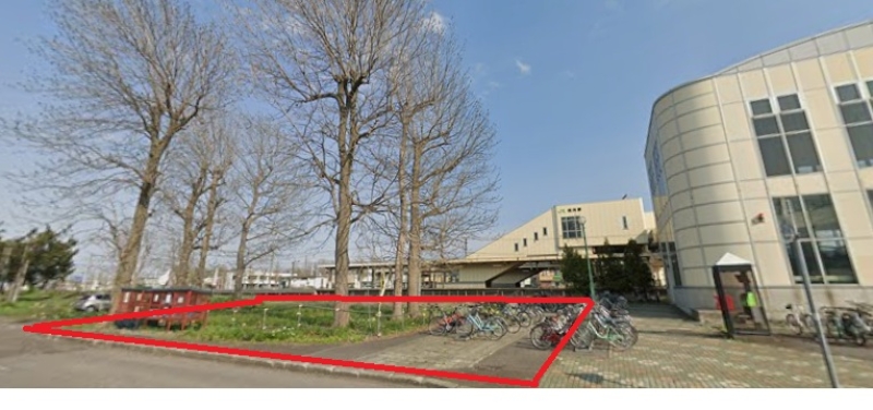 幌向駅北側コンコースの土地　950㎡（表面利回り　3.3％）　※岩見沢市に駐輪場賃貸年間82,900円の収入有